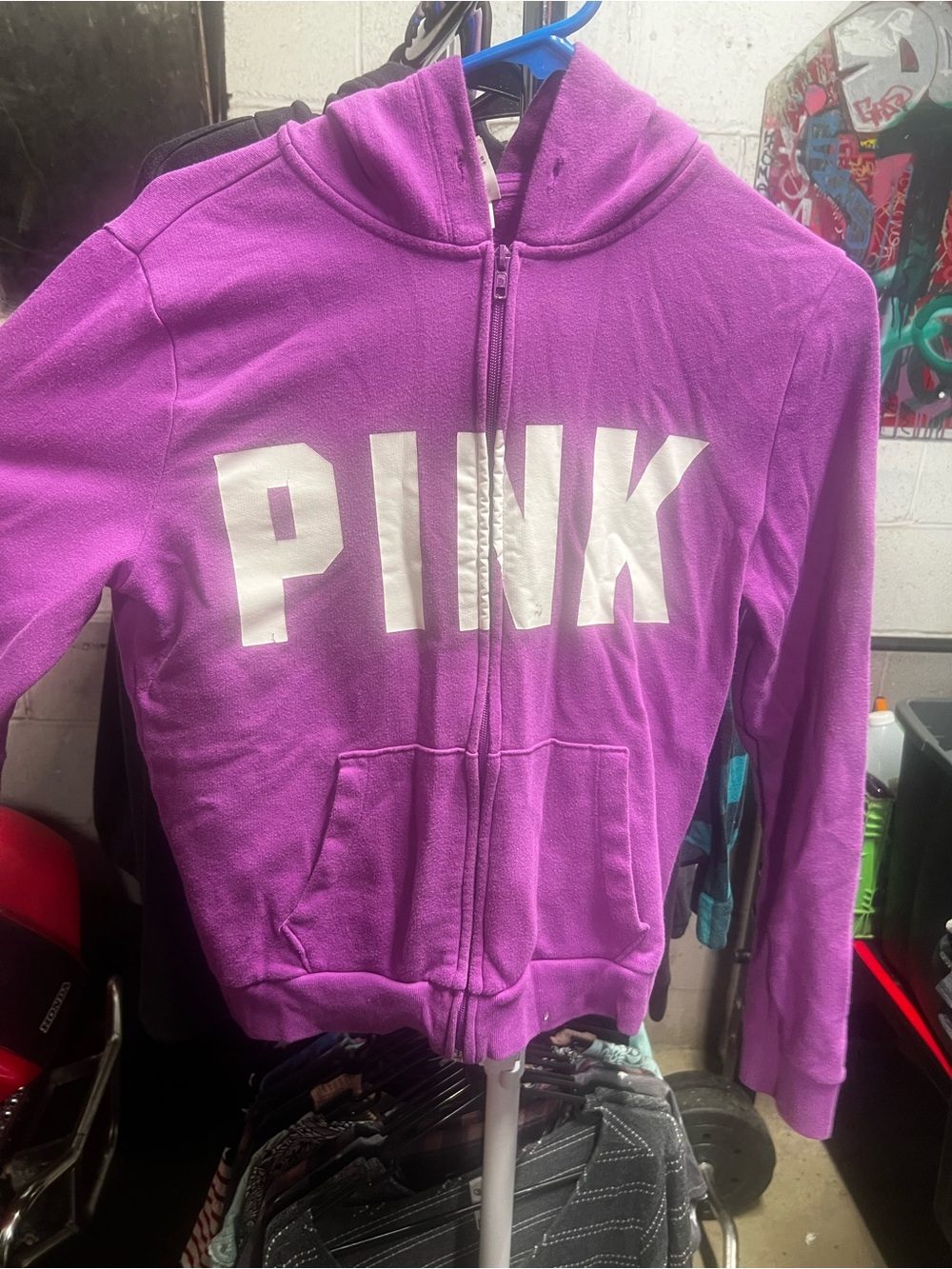 PINK Victoria's Secret Girls' Purple Zip-Up Hoodie and pants full set